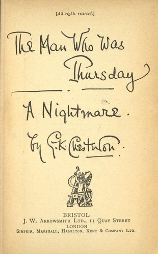 The man who was Thursday (1912, Arrowsmith)